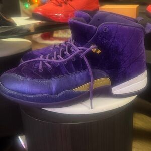 Purple High-Top Sneakers with Gold Accents